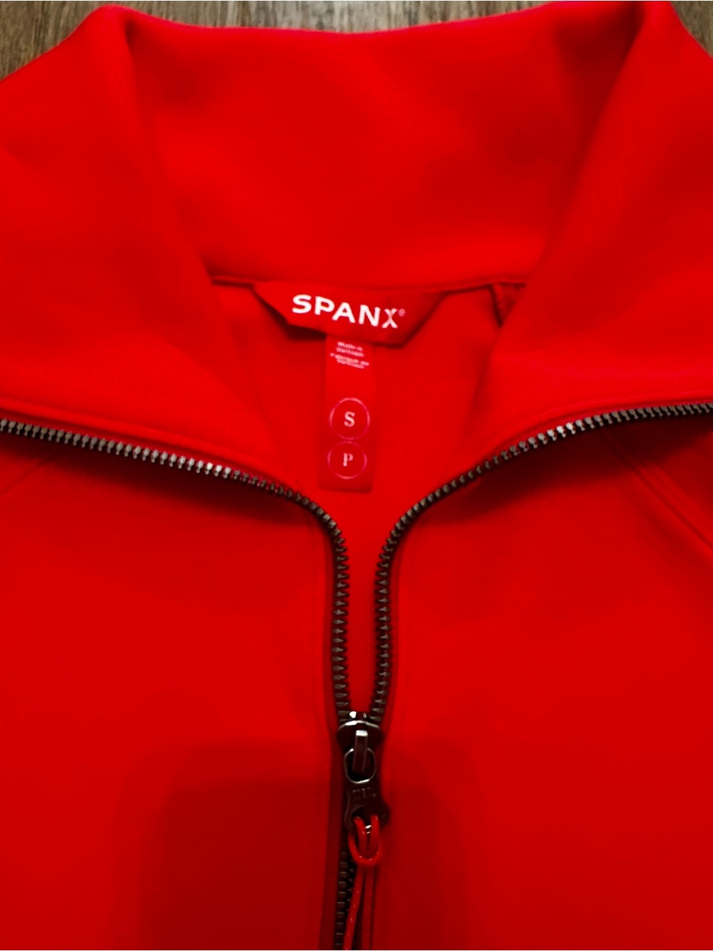 SPANX Women’s “Spanx Red” Half-Zip Sweater - Picture 3 of 5